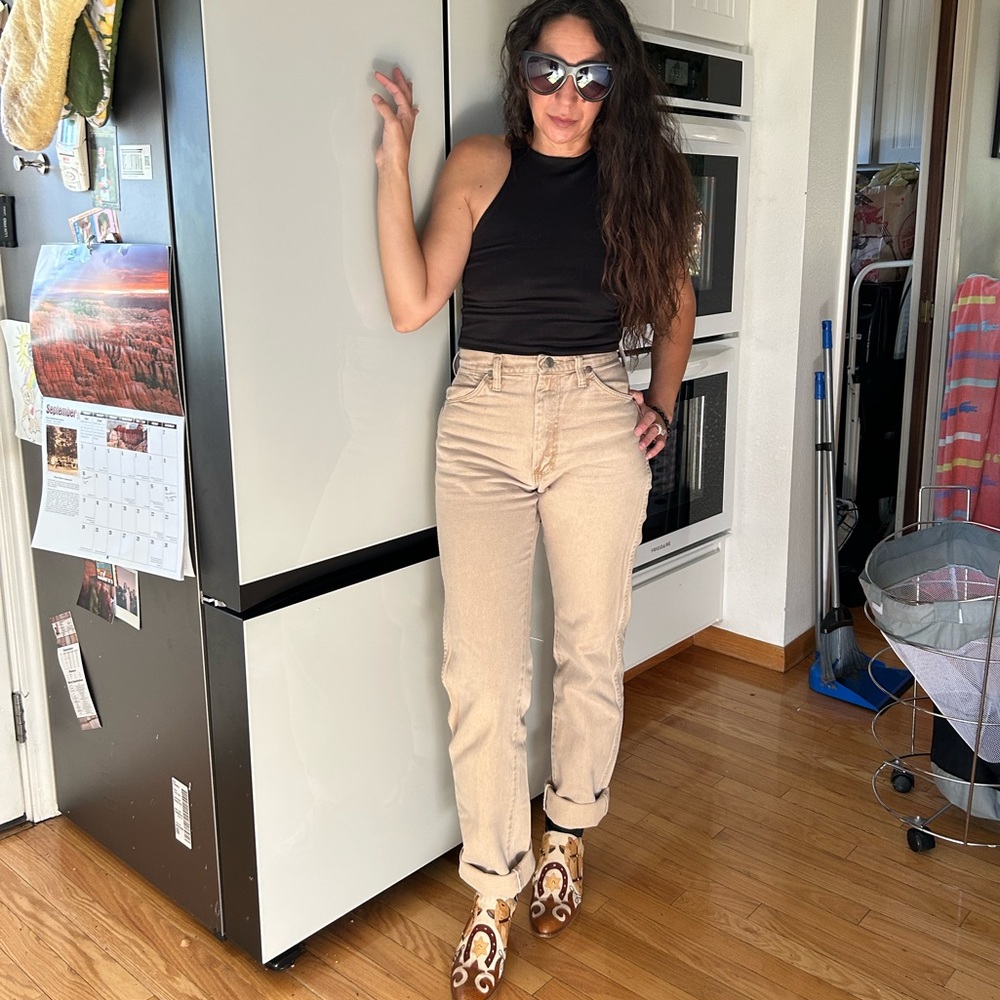 Vintage wrangler cream high rise